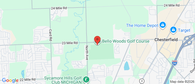 Map for Bello Woods Golf Club
