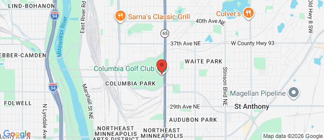 Map for Columbia Golf Course