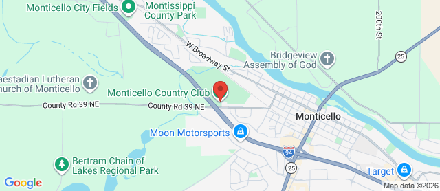 Map for Monticello Country Club