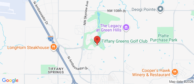 Map for Tiffany Greens Golf Club