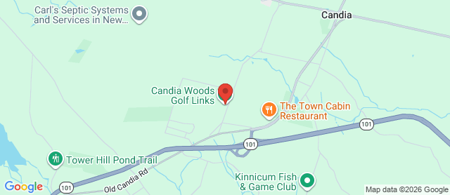 Map for Candia Woods Golf Links
