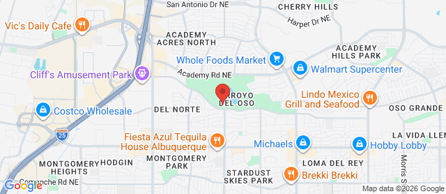Map for Arroyo del Oso Golf Course