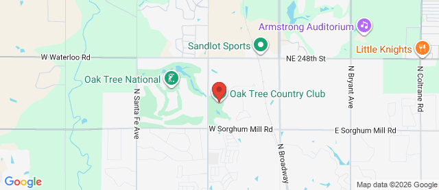 Map for Oak Tree Country Club