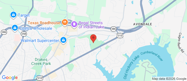 Map for Bluegrass Yacht & Country Club