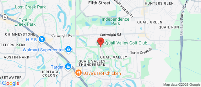 Map for Quail Valley Golf Course & City Centre