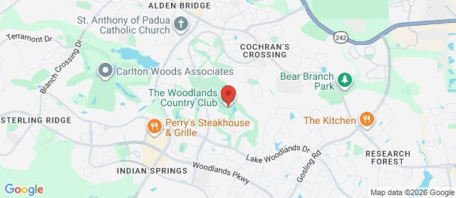 Map for The Woodlands Country Club