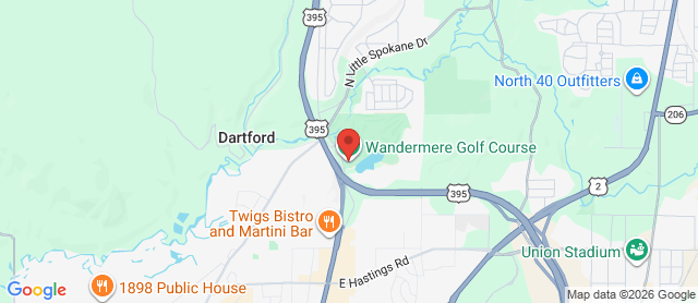 Map for Wandermere Golf Course