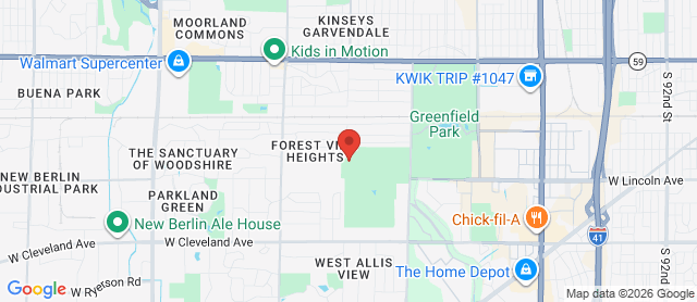 Map for New Berlin Hills Golf Course