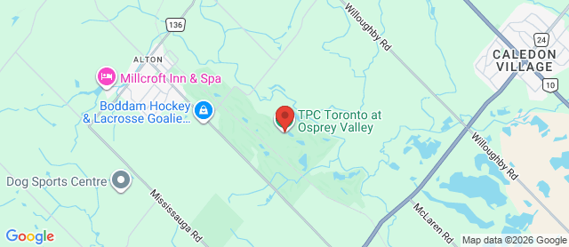 Map for TPC Toronto at Osprey Valley