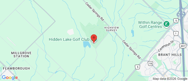 Map for Hidden Lake Golf Club