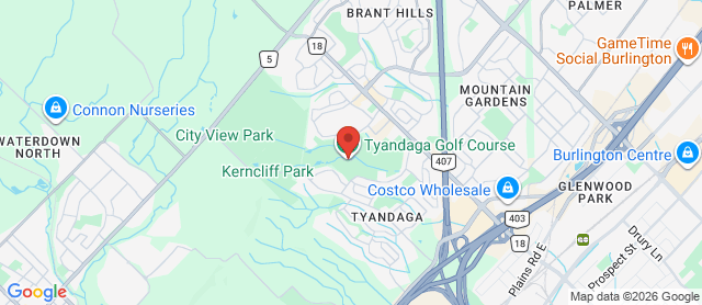 Map for Tyandaga Municipal Golf Course
