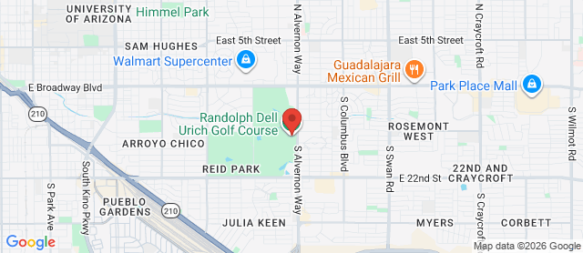 Map for Randolph Dell Urich Golf Course