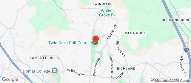 Map for Twin Oaks Golf Course
