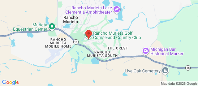 Map for Rancho Murieta Country Club