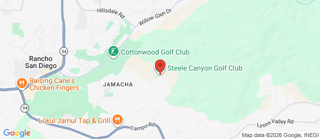 Map for Steele Canyon Golf Club