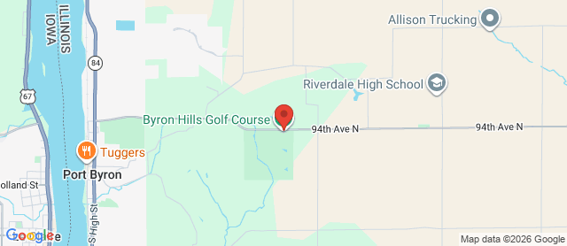 Map for Byron Hills Golf Course